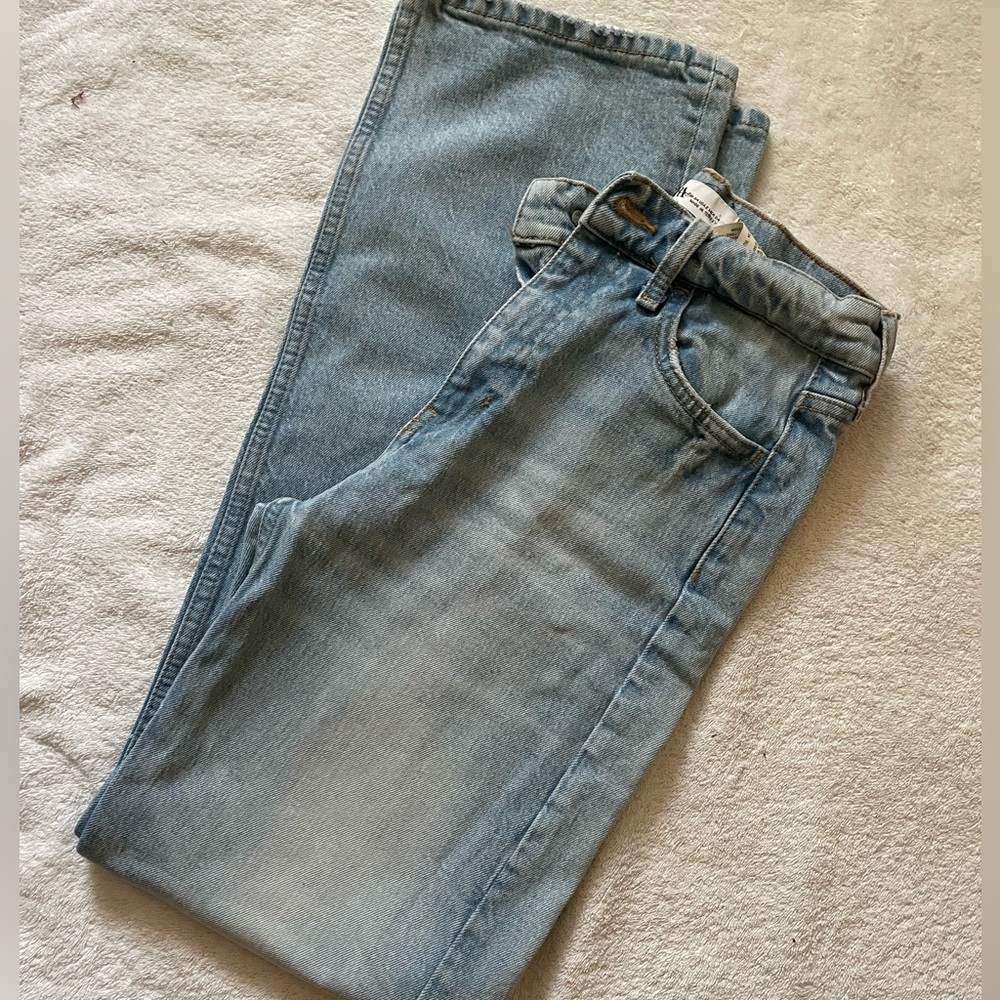 Zara Women's Straight Leg Jeans - Light Blue